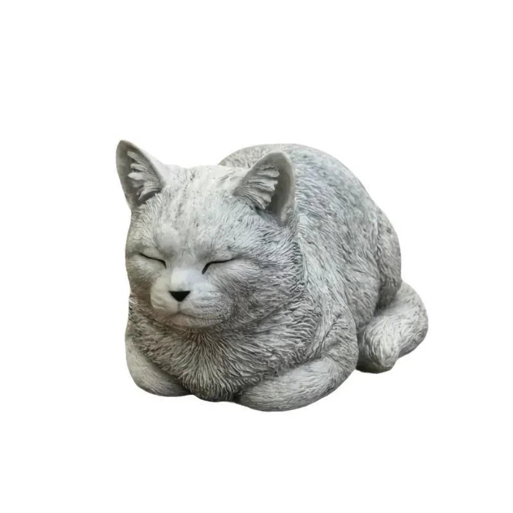 Cute Cat Resin Garden Statue - Realistic Outdoor/Indoor Decoration with Expressive Eyes, Non-Toxic Resin Material, Durable & Easy to Clean House Of Avana