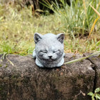 Cute Cat Resin Garden Statue - Realistic Outdoor/Indoor Decoration with Expressive Eyes, Non-Toxic Resin Material, Durable & Easy to Clean House Of Avana
