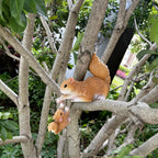 Realistic Mom & Squirrels Climbing Decoration - Brown Wildlife Statues, Resin Tabletop or Garden Decor - No Electricity Needed, Mother's Day Gift for Home, Patio, Yard - Easy-Clean Outdoor/Indoor Decoration, Squirrel Gifts, P House Of Avana