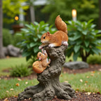Realistic Mom & Squirrels Climbing Decoration - Brown Wildlife Statues, Resin Tabletop or Garden Decor - No Electricity Needed, Mother's Day Gift for Home, Patio, Yard - Easy-Clean Outdoor/Indoor Decoration, Squirrel Gifts, P House Of Avana