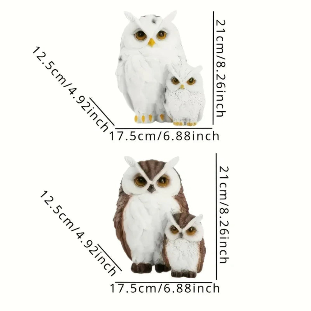 1 Set Realistic Resin Owl Statues - Garden Bird Deterrent Decor, Lifelike Outdoor/Indoor Scarecrow Owls with Expressive Eyes, Durable Weather-Resistant Animal Sculptures for Lawn, Patio, Tabletop - No Batteries/Electricity, O House Of Avana