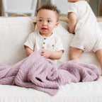Soft gray Bamboni receiving blankets, plush texture, gentle stitching - House of Avana