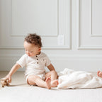 Soft gray Bamboni receiving blankets, plush texture, gentle stitching - House of Avana