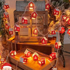 2M 10 LED Red House Fairy Lights - Battery Operated, Festive Christmas Tree & Home Decor, Ideal for Bedroom, Living Room, Dining Area, Cafe, Bar - Perfect Holiday Gift, Christmas Decorations Halloween Decorations, Chrismas De House Of Avana [[SKU:HOA-GDN-405]]