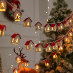2M 10 LED Red House Fairy Lights - Battery Operated, Festive Christmas Tree & Home Decor, Ideal for Bedroom, Living Room, Dining Area, Cafe, Bar - Perfect Holiday Gift, Christmas Decorations Halloween Decorations, Chrismas De House Of Avana [[SKU:HOA-GDN-405]]