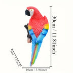 2pcs or 1pc Lifelike Red & Blue Parrot Statue - Realistic Hanging Garden Decor with Expressive Eyes & Feathers, Weather-Resistant Resin Construction for Outdoor/Indoor - Easy Hanging Hooks, No Electricity Needed - Perfect for House Of Avana