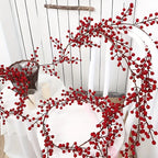 Artificial Red Berry Christmas Ivy Vine, 200cm Long with Red Berries - House Of Avana