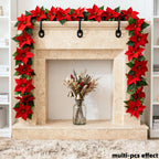 Artificial Poinsettia Vine Garland, 239.78cm Red for Indoor/outdoor Use - House Of Avana