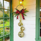 1pc Christmas Triple Bell with Bow Doorbell String|Vintage Red Burlap Handmade|Large Oversized Durable Classic|for Door Wreath, Door Knocker, Christmas Tree, Outdoor Hanging Holiday Decor, Holiday Decoration, Seasonal Ornamen House Of Avana