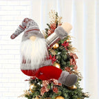 Ceramic Gnome Christmas Decoration with Santa Hat Red - House Of Avana