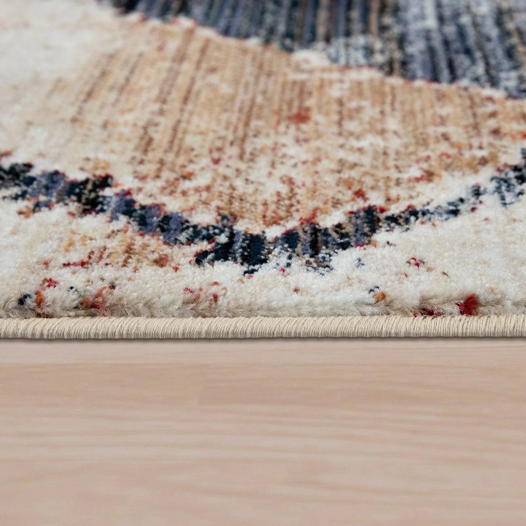 Boho Rug for Living Rooms Diamond Pattern Red Cream - House Of Avana