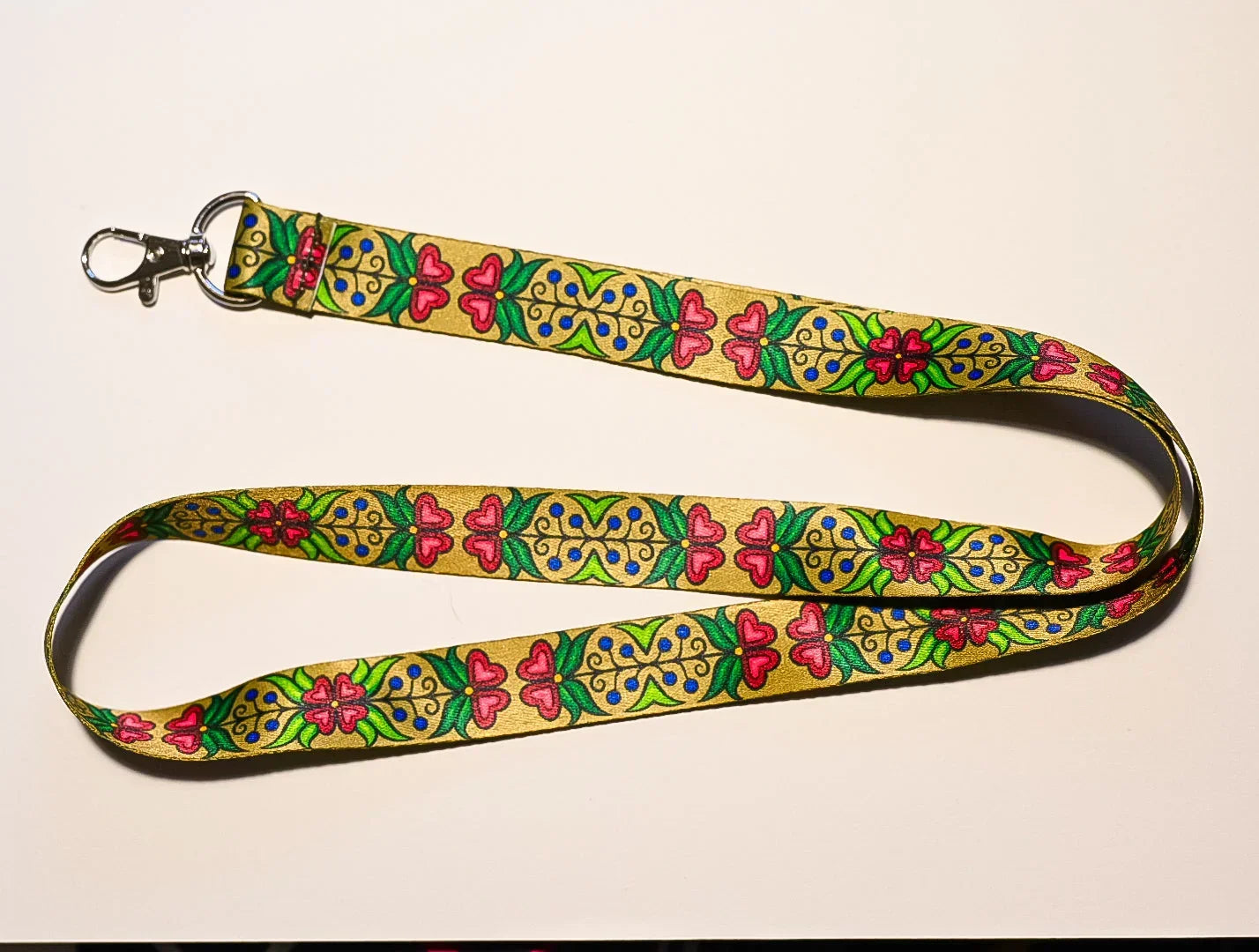 Red Floral Lanyard Bizaanide'ewin