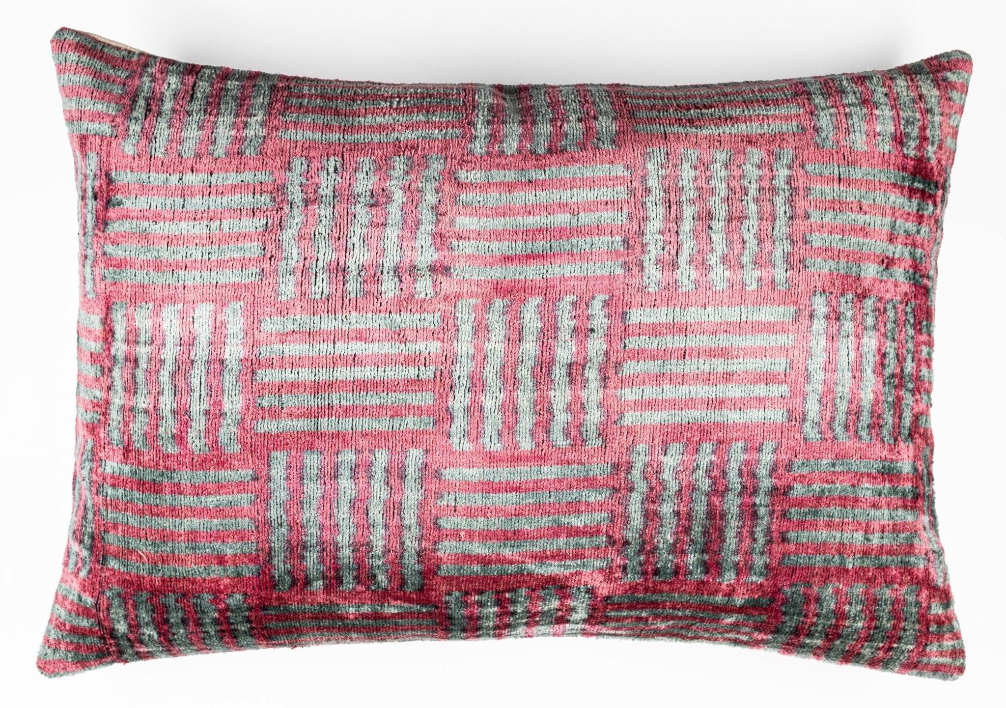 Canvello Organic Handmade Silk Velvet Pillow: 16x24 Inches with Premium Down Feather Insert - Luxury Red... - House Of Avana