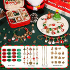[Christmas Jewelry Kit] Christmas DIY Bracelet Making Kit | Elegant Red Green Charm Beads Jewelry Craft Gift House Of Avana [[SKU:HOA-MSC-038]]