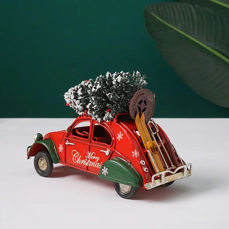 Ceramic Christmas Statue, Red and Green, Decorative Figurine - House Of Avana