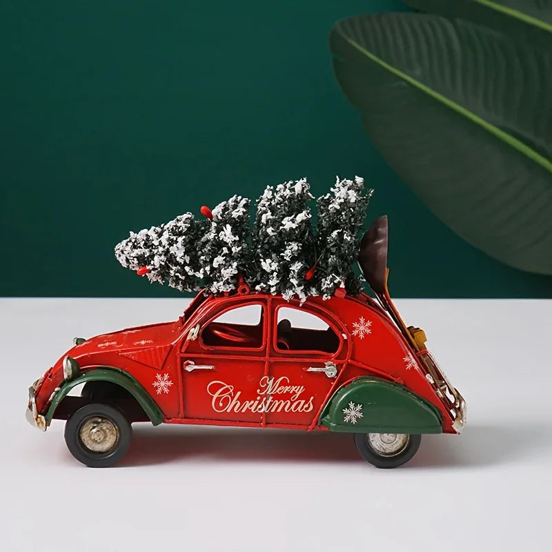 Ceramic Christmas Statue, Red and Green, Decorative Figurine - House Of Avana