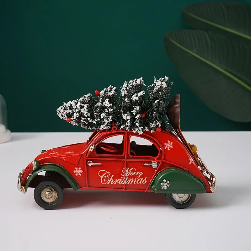 Ceramic Christmas Statue, Red and Green, Decorative Figurine - House Of Avana