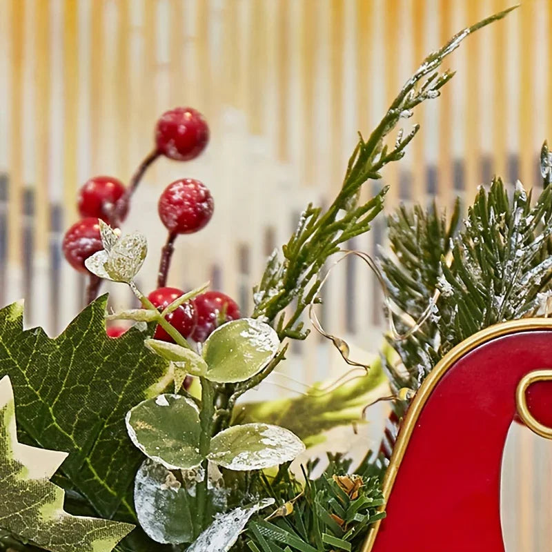 2025 Iron Mini Desktop Christmas Sled with Baked Paint, Transfer Printing, Glitter & Flocking Decorations - Festive Red & Design with Snowflakes & Holly, Perfect For Displaying Holiday Gifts, Christmas Decorations House Of Avana