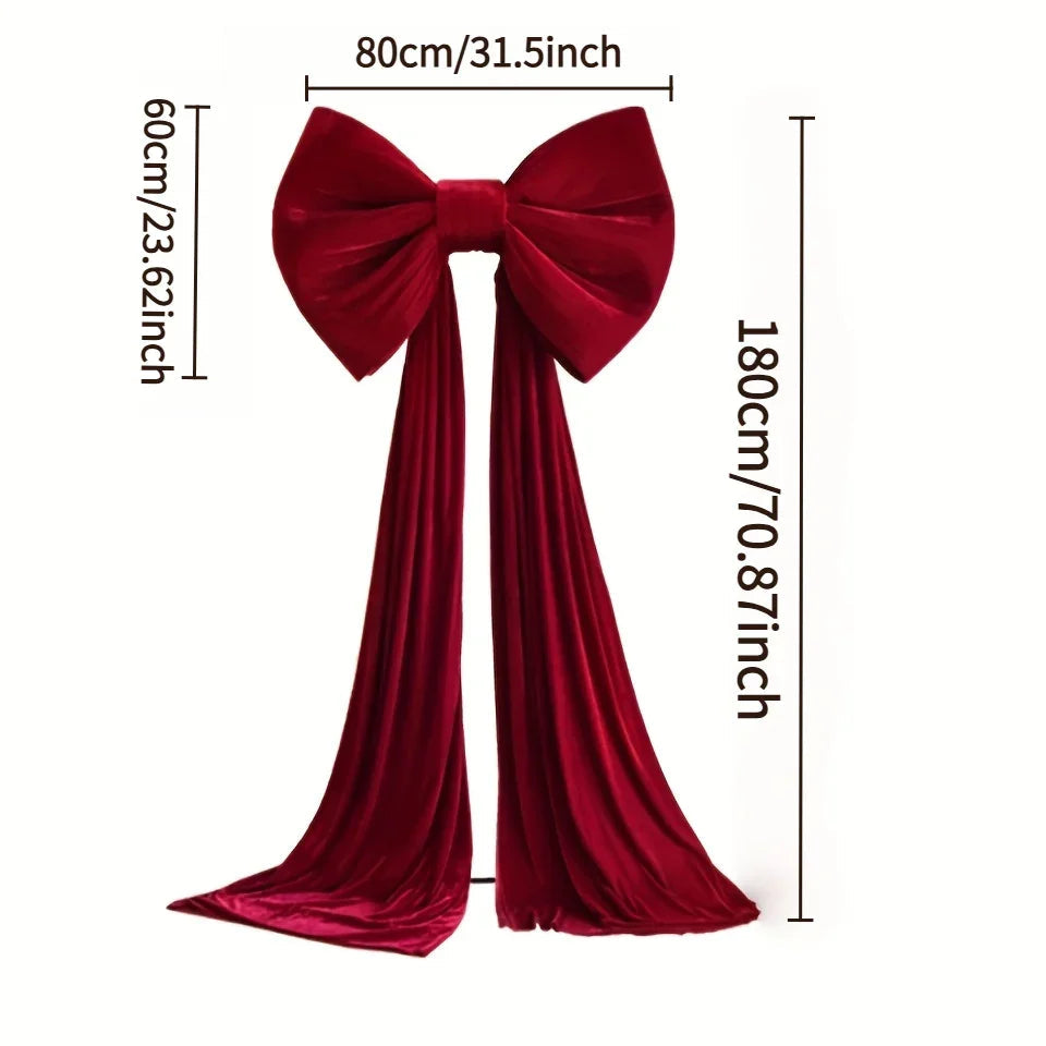 1 large item Luxurious Red Bow Party Decoration, Suitable for Birthdays, Weddings, Christmas and Special Occasions, Party Decorations, Wedding Decorations, Fashion Decorations, Modern Design, High-Quality Ribbons, Event Decor House Of Avana [[SKU:HOA-MSC-045]]