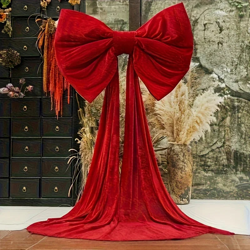 1 large item Luxurious Red Bow Party Decoration, Suitable for Birthdays, Weddings, Christmas and Special Occasions, Party Decorations, Wedding Decorations, Fashion Decorations, Modern Design, High-Quality Ribbons, Event Decor House Of Avana [[SKU:HOA-MSC-045]]