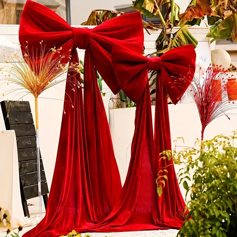 1 large item Luxurious Red Bow Party Decoration, Suitable for Birthdays, Weddings, Christmas and Special Occasions, Party Decorations, Wedding Decorations, Fashion Decorations, Modern Design, High-Quality Ribbons, Event Decor House Of Avana [[SKU:HOA-MSC-045]]