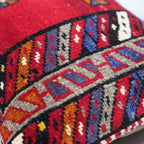 Canvello Antique Handmade Rug Red Cushion - 14"x14", detail shot - House Of Avana