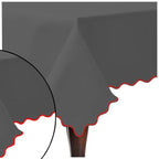 Scallop Embroidery Sateen Cotton Solid Table Cloth - Dark Grey PushpLinen