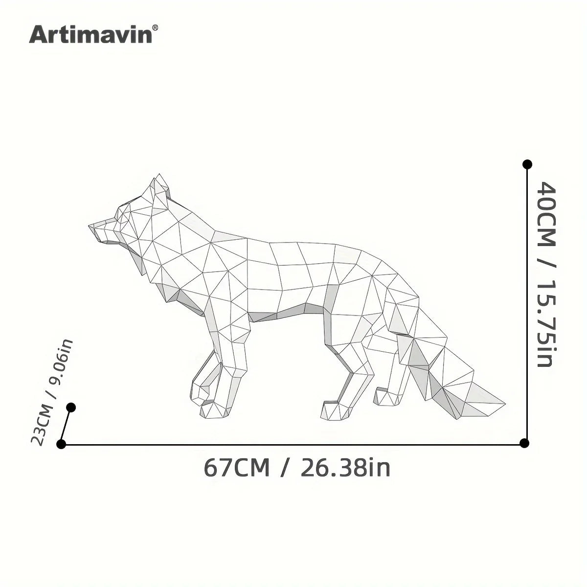 Fox Sculpture - Origami Red Handmade, lifestyle image - House Of Avana