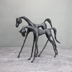 Creative Cast Iron Dark Horse Red Horse Animal Sculpture Desktop Ornament Living Room Decoration Artwork... - House Of Avana