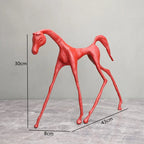 Creative Cast Iron Dark Horse Red Horse Animal Sculpture Desktop Ornament Living Room Decoration Artwork... - House Of Avana
