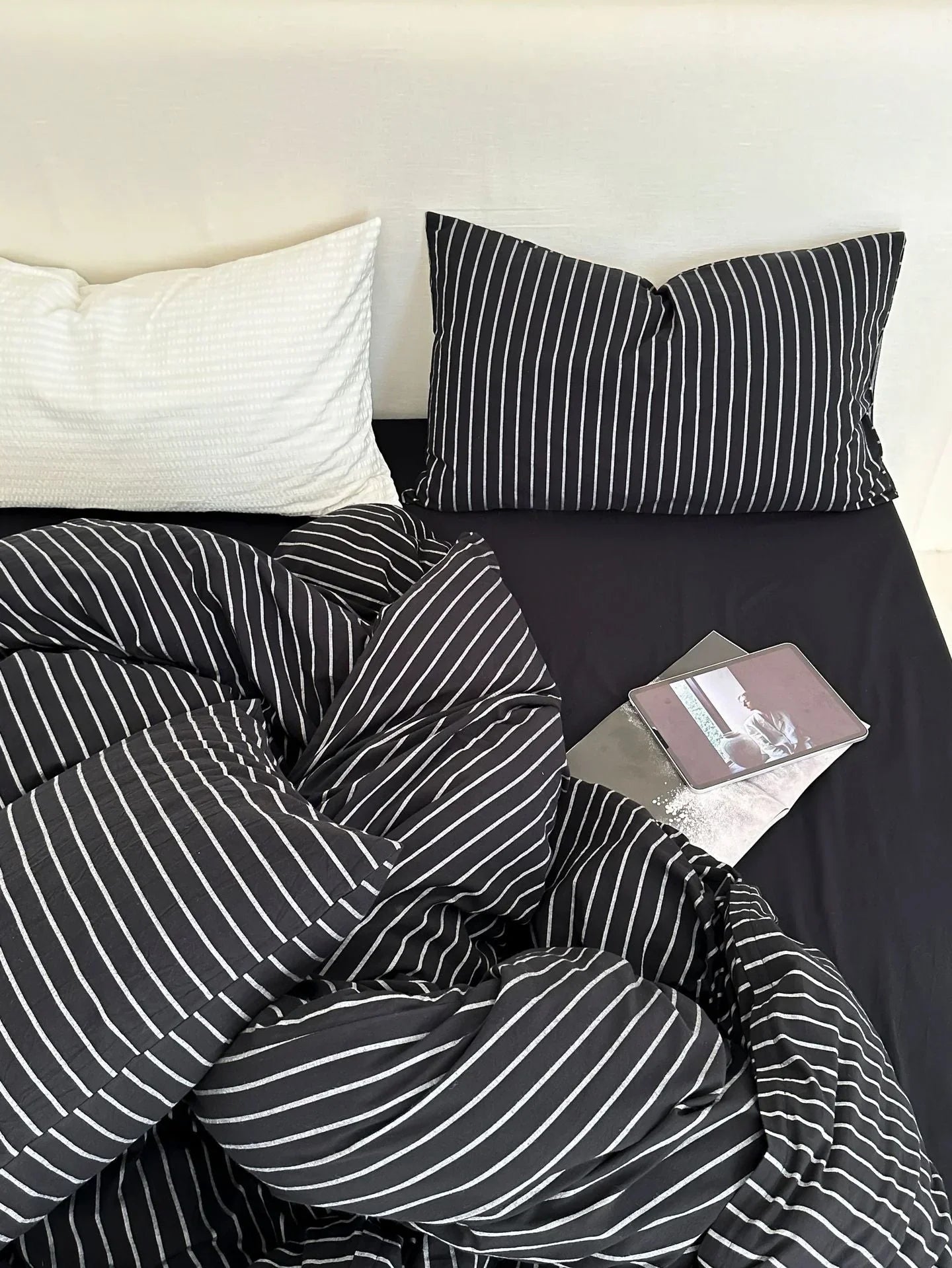 Refreshing Stripe Bedding Set / Forest Green Ever Lasting