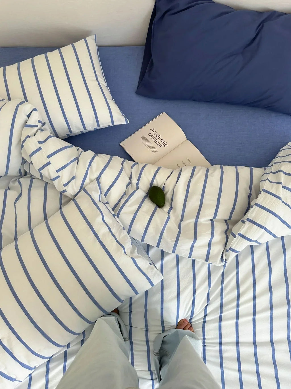 Refreshing Stripe Bedding Set / Forest Green Ever Lasting