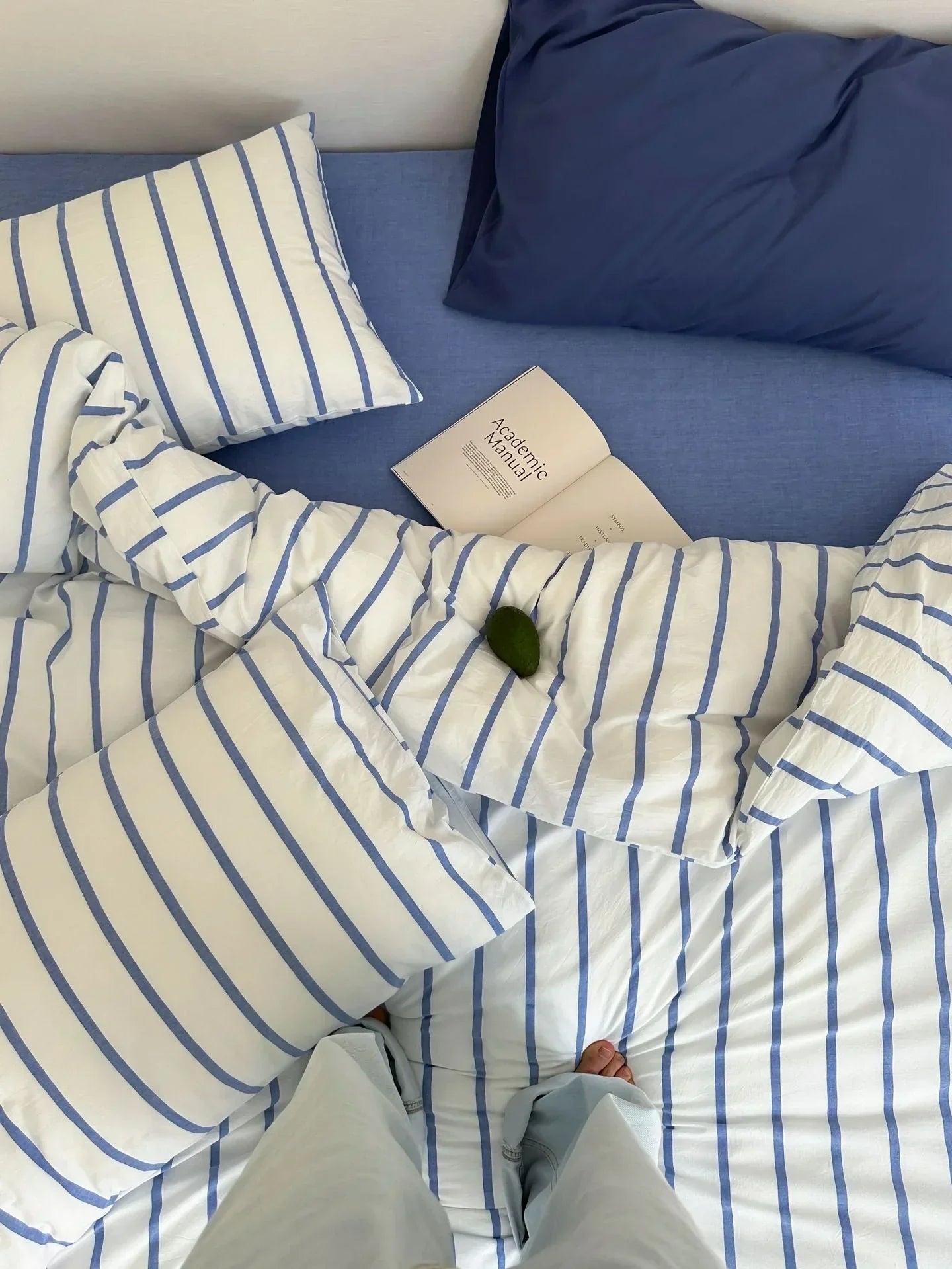 Refreshing Stripe Bedding Set / Forest Green Ever Lasting