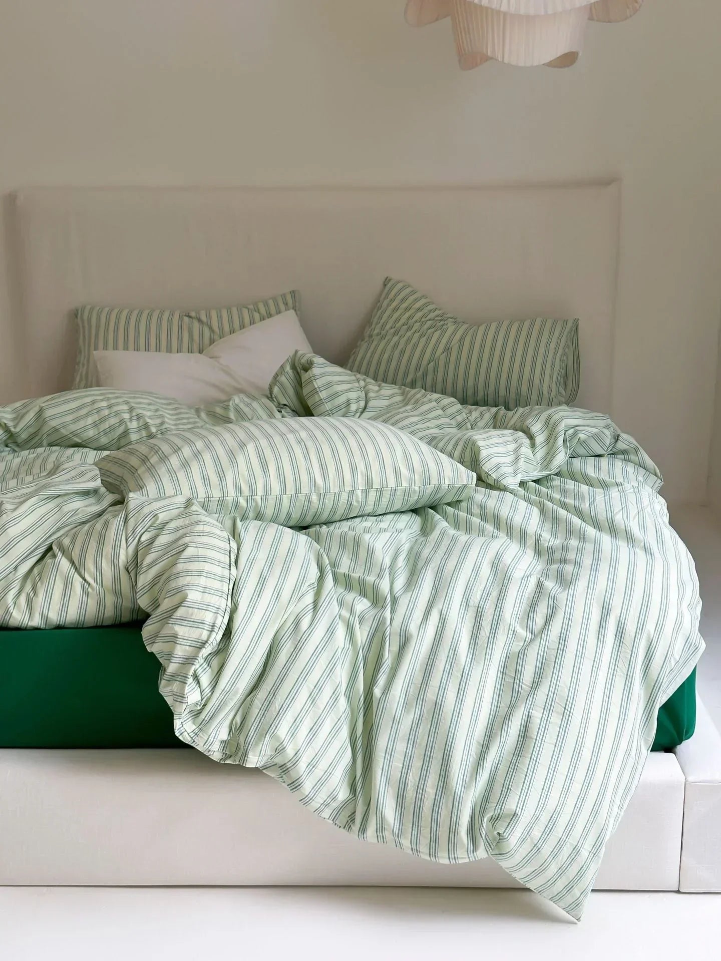 Refreshing Stripe Bedding Set / Forest Green Ever Lasting