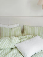 Refreshing Stripe Bedding Set / Forest Green Ever Lasting