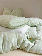 Refreshing Stripe Bedding Set / Forest Green Ever Lasting