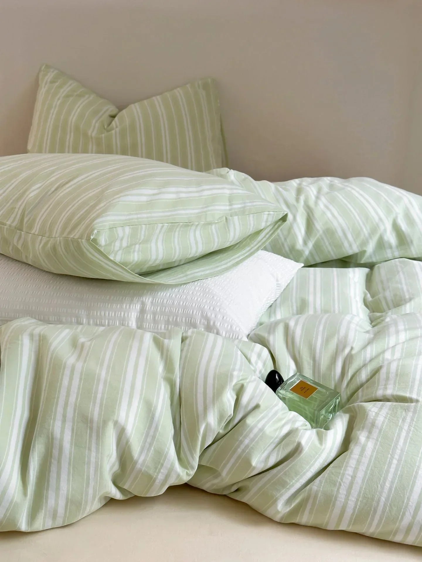 Refreshing Stripe Bedding Set / Forest Green Ever Lasting