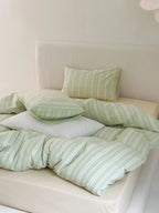 Refreshing Stripe Bedding Set / Forest Green Ever Lasting