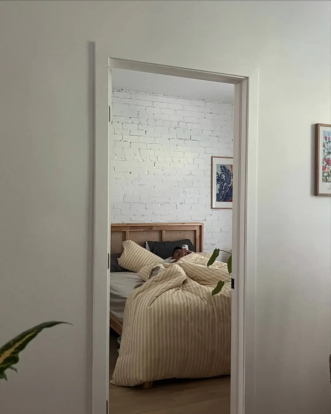 Refreshing Stripe Bedding Set / Yellow Ever Lasting