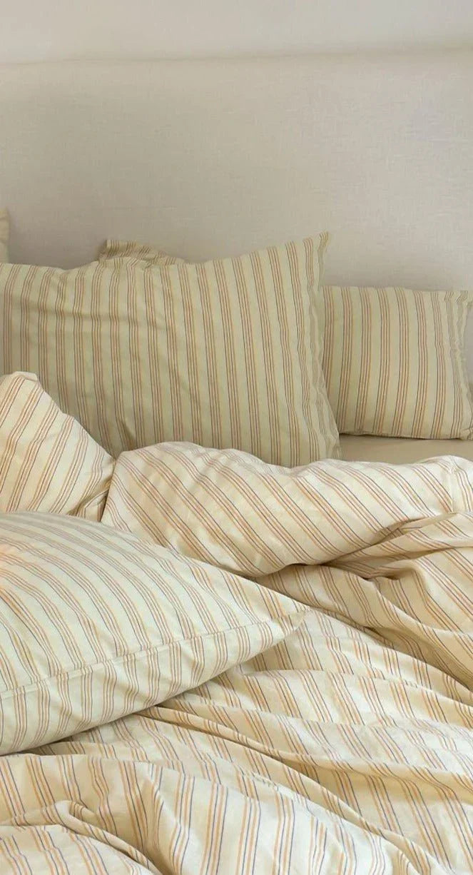Refreshing Stripe Bedding Set / Yellow Ever Lasting
