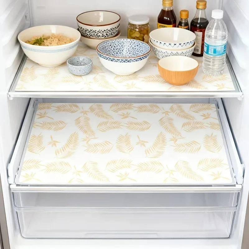 Refrigerator Pad - Non-Slip Golden Leaf Waterproof