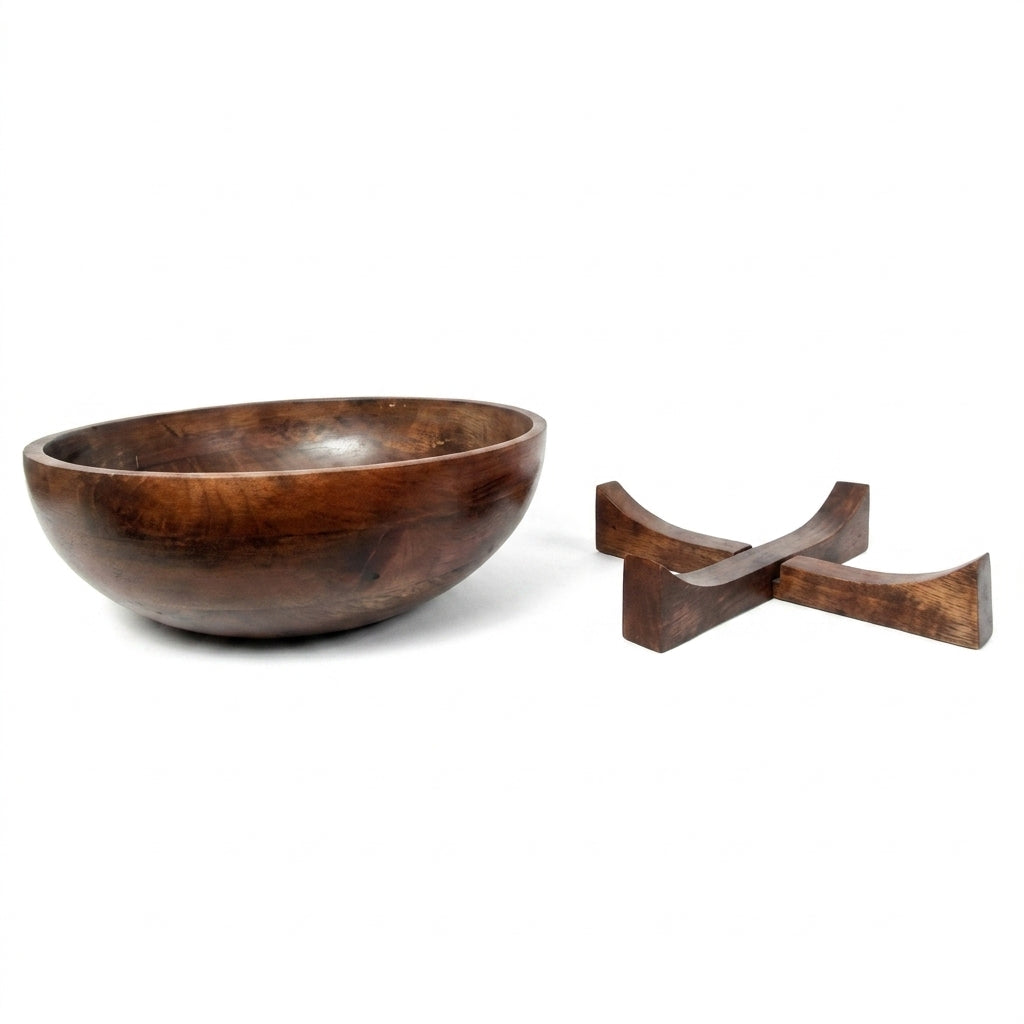 House of Avana Mango Wood Bowl with Stand