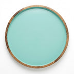 House of Avana Blue Round Mango Wood Platter