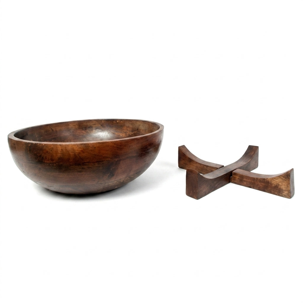 Mango Wood Bowl with Stand