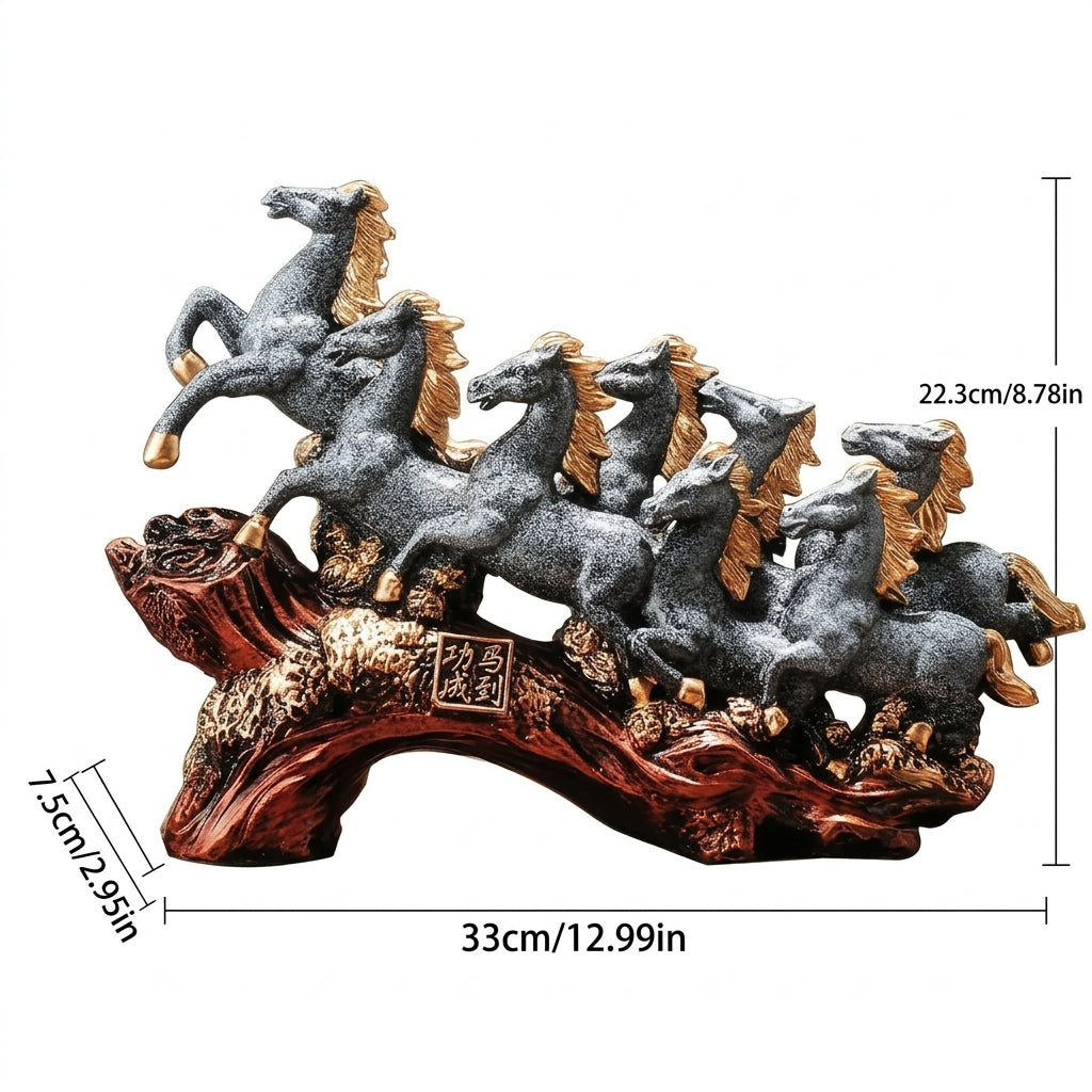 Eight Galloping Horses Resin Sculpture Decorative Table Accent - view 15