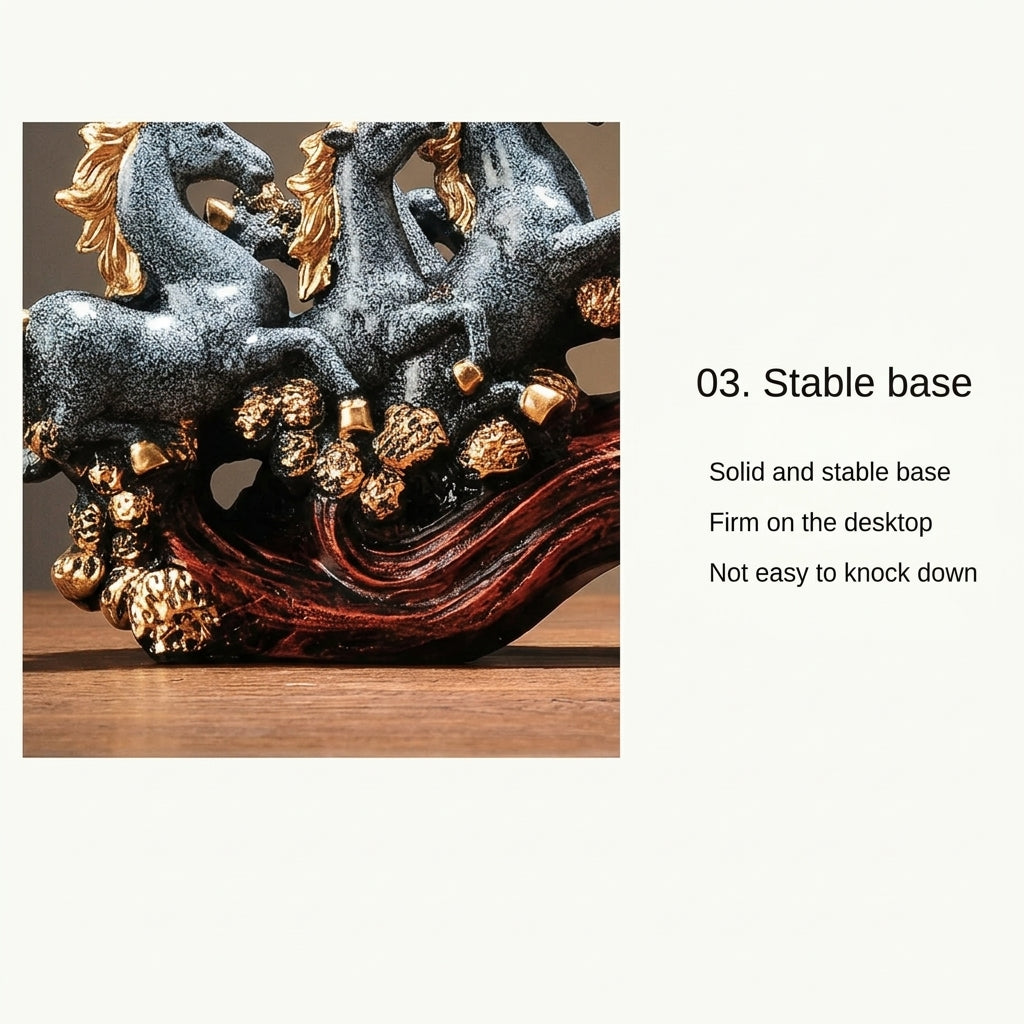 Eight Galloping Horses Resin Sculpture Decorative Table Accent - view 16