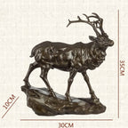 Bronze Deer Buck Decorative Sculpture for Living Room Tabletop Decor