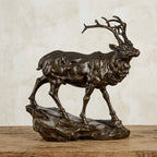 Bronze Deer Buck Decorative Sculpture for Living Room Tabletop Decor