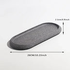 [Resin Art Tray] Elegant Resin Art Striped Bathroom Vanity Tray | Oval Design with Textured Surface, Bathroom Organizer, Neutral Tone Tray, Bathroom Decor And Accessories House Of Avana