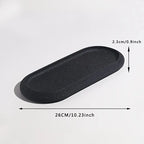 [Resin Art Tray] Elegant Resin Art Striped Bathroom Vanity Tray | Oval Design with Textured Surface, Bathroom Organizer, Neutral Tone Tray, Bathroom Decor And Accessories House Of Avana